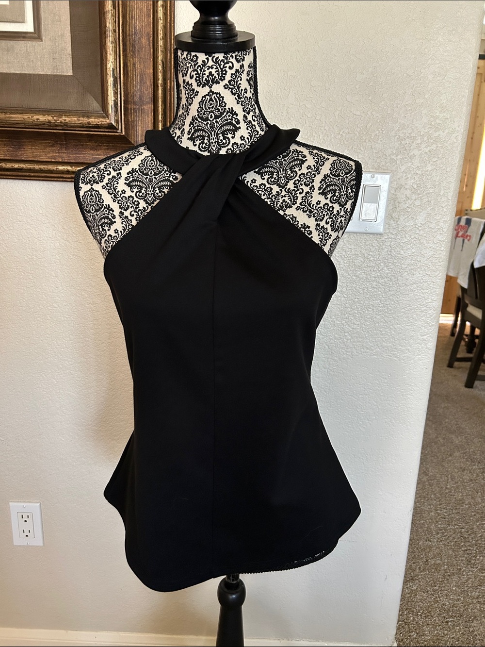 Black Twist-Halter Women's Top